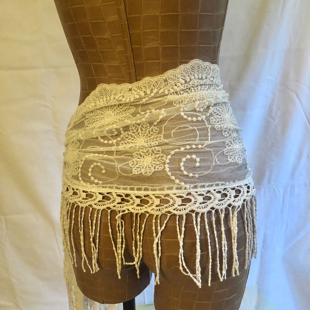 NWOT Crochet,  Lace & Sheer Scarf or Sarong